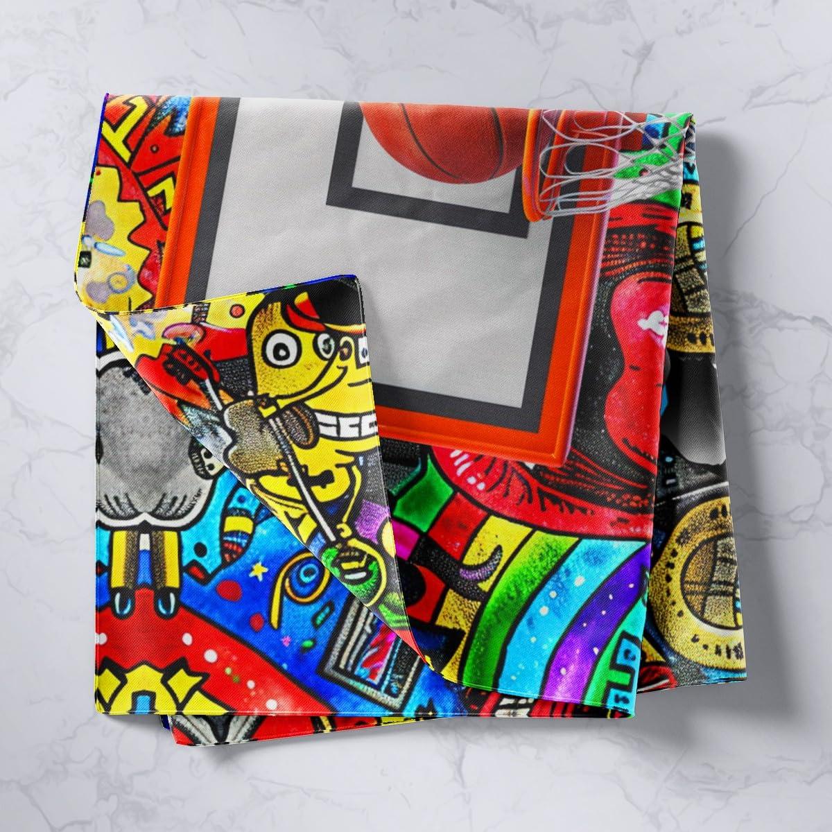 Castle Fairy Basketball Tapestries Sports Gaming Tapestry Colorful Graffiti Wall Hanging Art Bedroom Aesthetic Funny Tapestries for Men Boys Living Room College Dorm 59.1x59.1