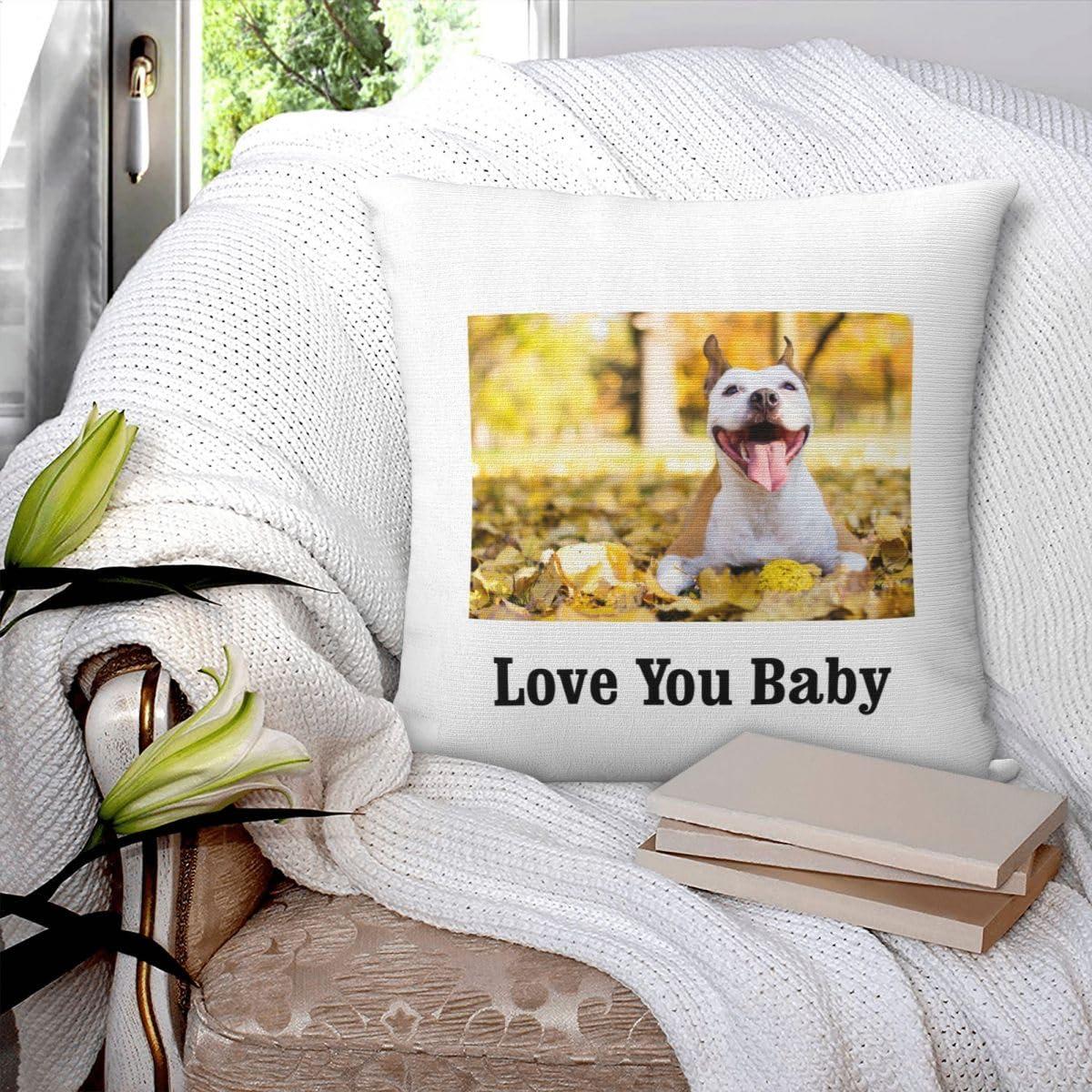 Jixoria Jixoria Personalized Pillow Cover Design Your Own Customized Pillowcase with Picture Text Photo Throw Pillow Case Gifts for Dad Mom Friends for Birthdays Anniversaries, 1 Photo, 24\"x24\"