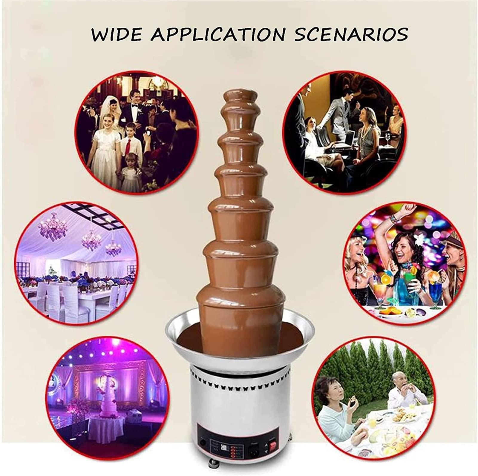 JINGEDD JINGEDD Chocolate Fountain Commercial Chocolate Fountain Chocolate Fountain Machine Stainless Steel Chocolate Fountain Fondue for Cake Shop,Hotel,House,Restaurant,Banquet,4Tier