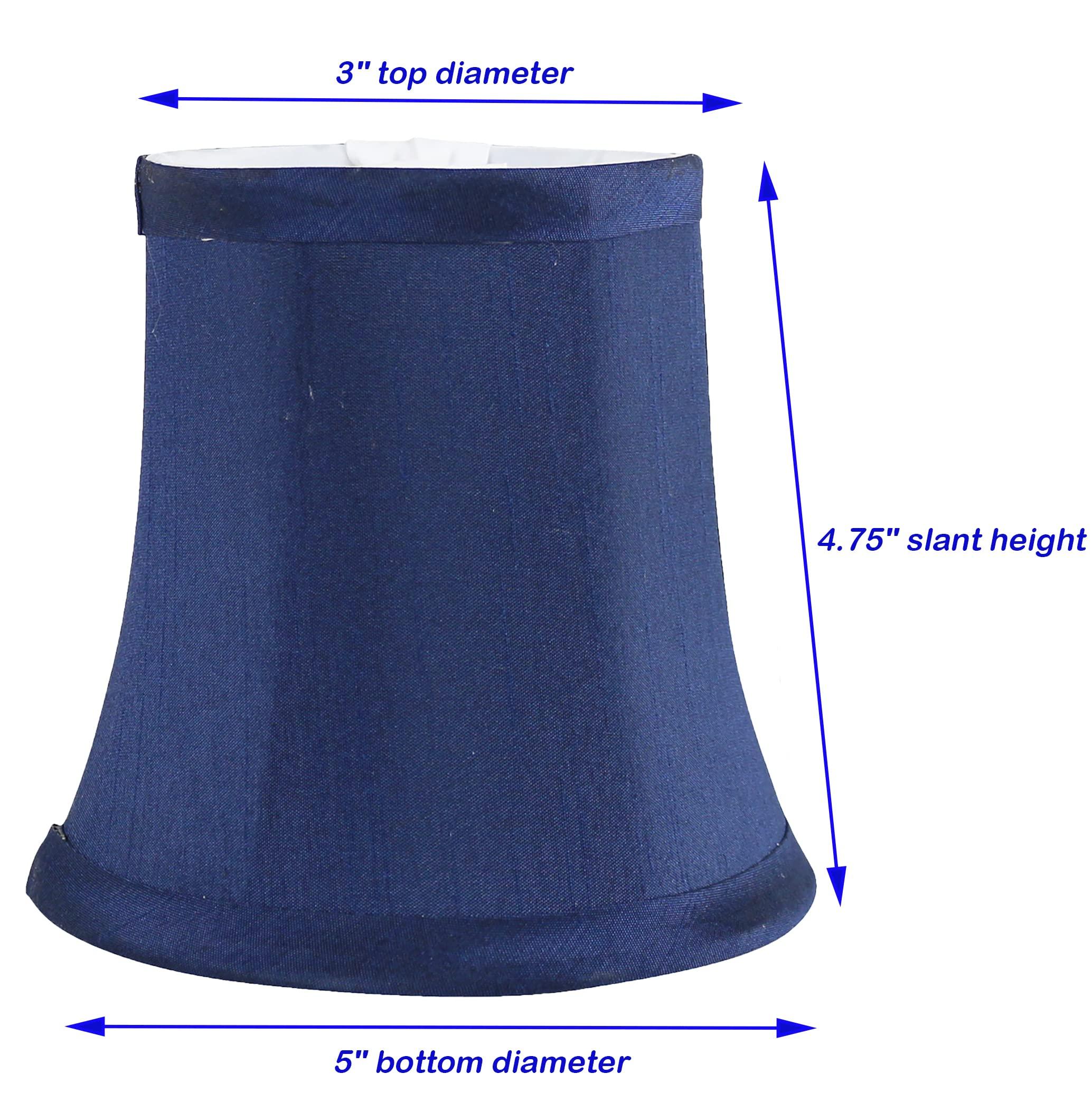 MERIVILLE Meriville Set of 6 Blue Faux Silk Clip On Chandelier Lamp Shades, 3.5-inch by 5-inch by 4.75-inch