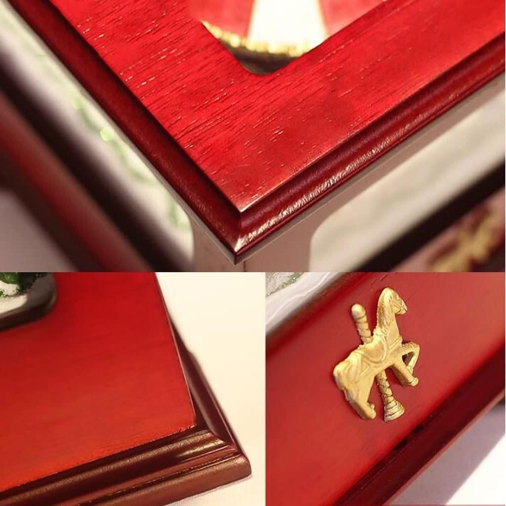 BBZY Music Box Wooden Music Box Square Carousel Music Boxes Graduation Commemorative Birthday Valentine\'s Day Christmas Valentine Housewarming Gift
