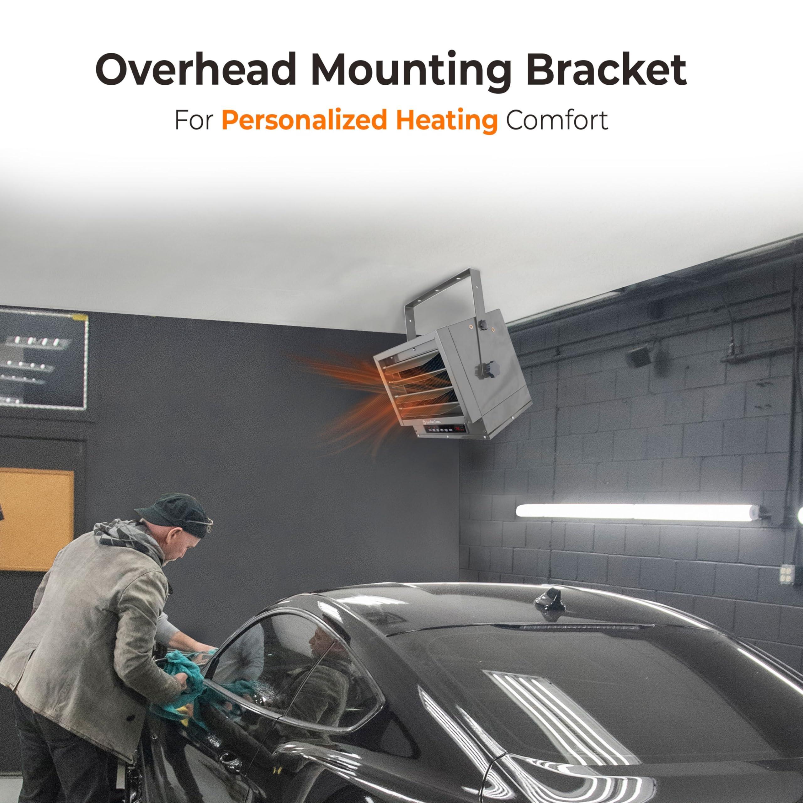 Comfort Zone Comfort Zone Hard-Wired Ceiling Mount Garage Space Heater with Remote, 7,500 Watt, 240 Volt, Fan-Forced, Overheat Protection, Digital Thermostat, 12-Hour Timer, Ideal for Garage & Workshop, CZ230ER