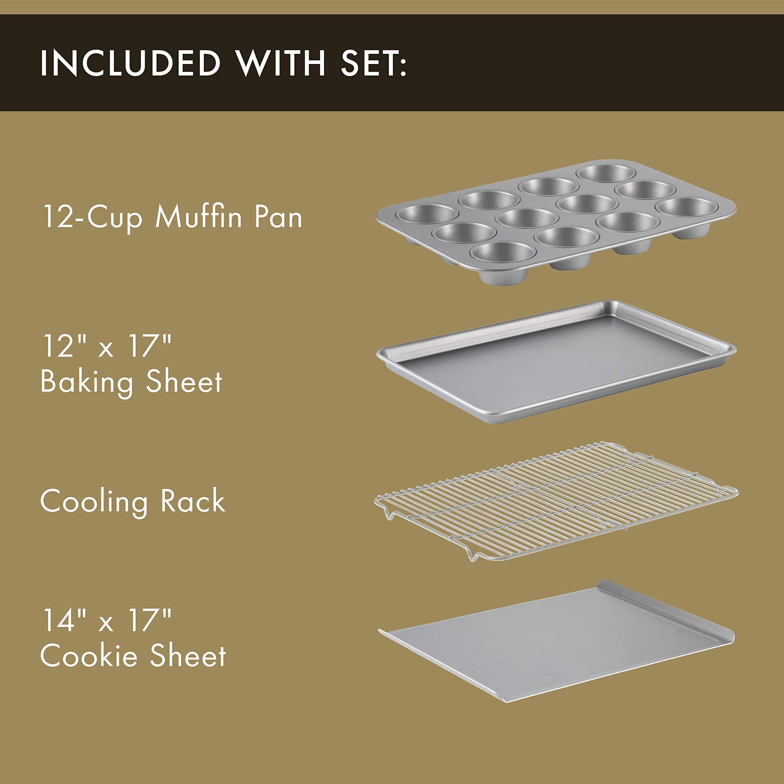 Calphalon Calphalon 10-Piece Nonstick Bakeware Set, Includes Baking Sheet, Cookie Sheet, Cake Pans, Muffin Pan, and More, Dishwasher Safe, Silver