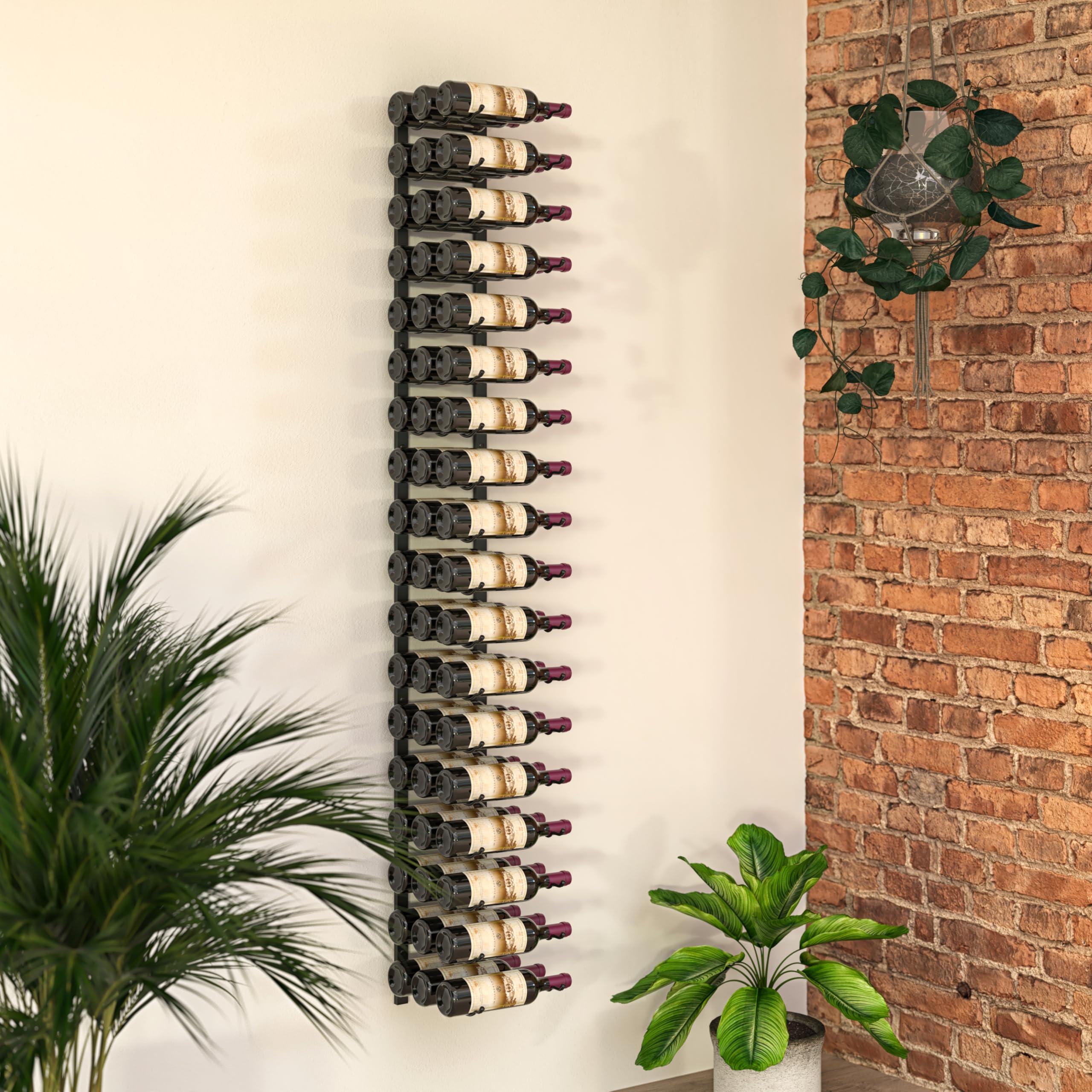 VintageView VintageView W Series Bottle Height Wall Mounted Metal Wine Rack (3 Bottles, Chrome Luxe)