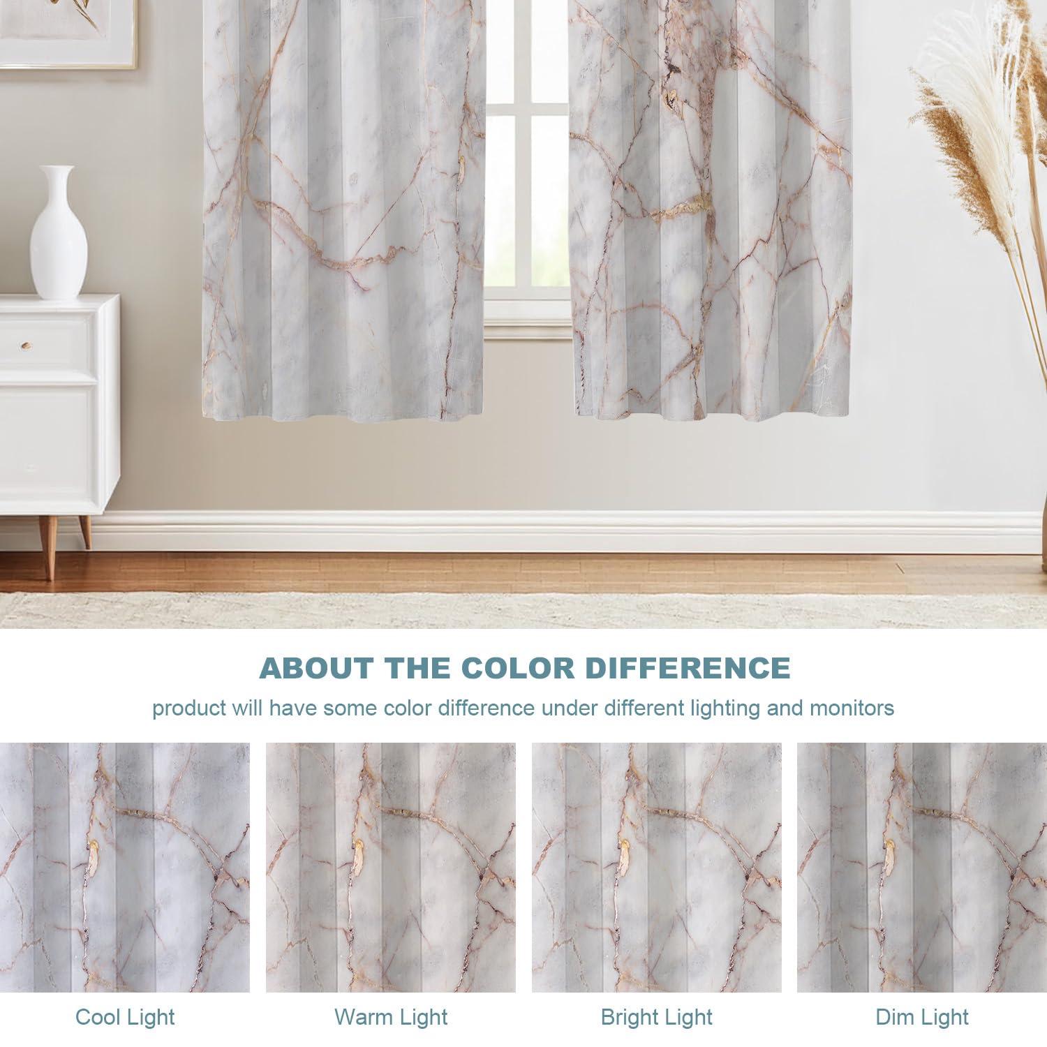 Shrahala Shrahala Gray Marble Marble Blackout Window Curtains, Grey Stone Thermal Insulated Curtains Grommet Top Window Drapes for Living Room, Bedroom (2 Panels,52 x 63 in)