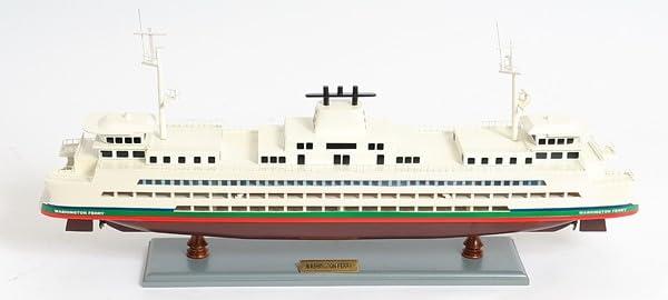 HomeRoots HomeRoots 11\" Brown and White Washington Ferry Boat Hand Painted Decorative Boat