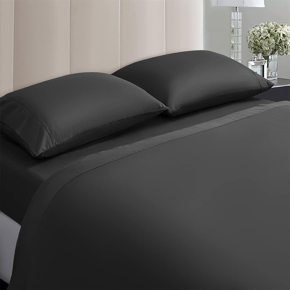 SAKIAO SAKIAO 1000 Thread Count Luxury Heavy Cotton Sheets,100% Egyptian Cotton Sheets Full Bed Sheet Set,Very Smooth Soft & Thick Sateen Weave Fits Mattress Upto 18\'\' DEEP Pocket (Black, Full)