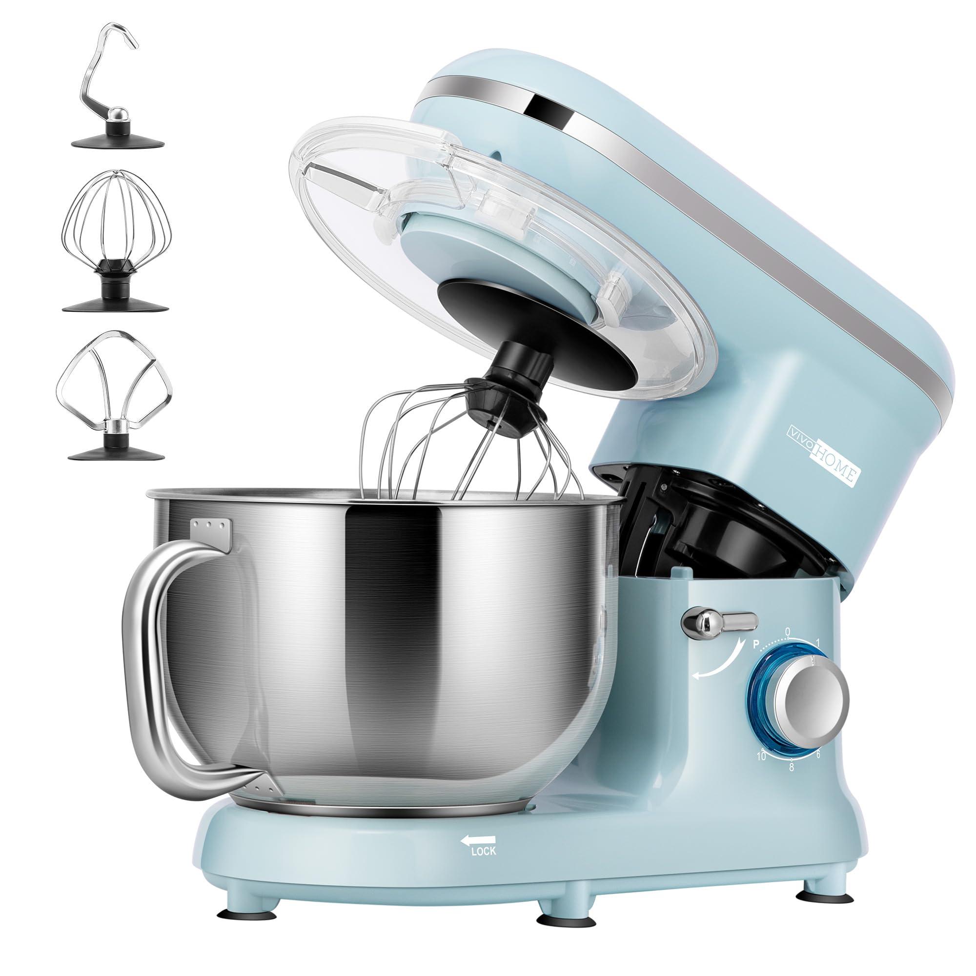 VIVOHOME VIVOHOME Stand Mixer, 660W 10 Speed 6 Quart Tilt-Head Kitchen Electric Food Mixer with Beater, Dough Hook, Wire Whip and Egg Separator, Blue