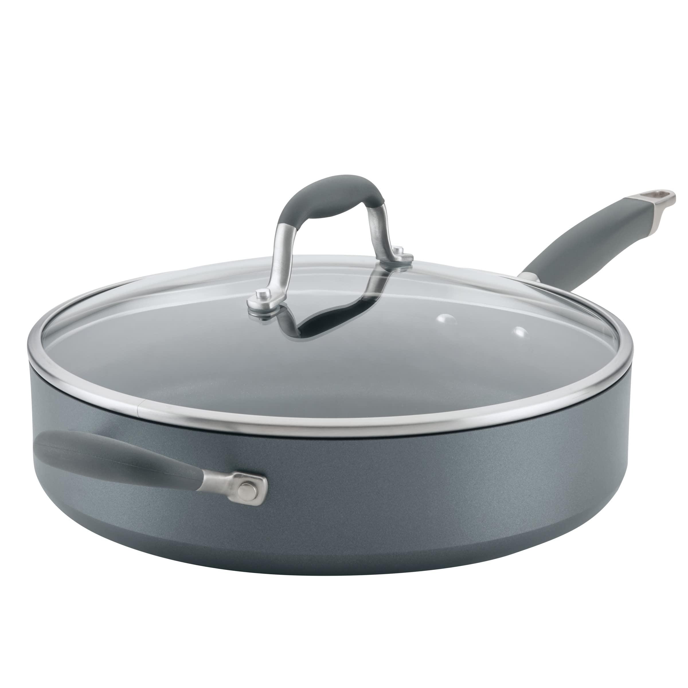 Anolon Anolon Advanced Home Hard Anodized Nonstick Saut Pan with Helper Handle and Lid, 5 Quart - Moonstone