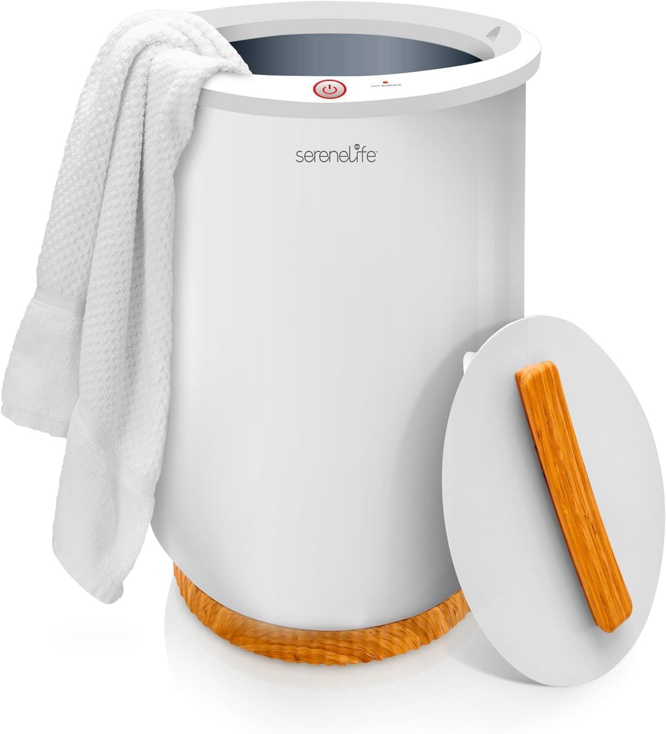 SereneLife SereneLife Bucket Towel Warmers, White Large Towel Warmer for Spa and Bathroom, Luxury Towel Heater Gifts for Him & Her, Auto Shut-Off, Fits 2 large, Blankets, Bathrobes, PJ\'s