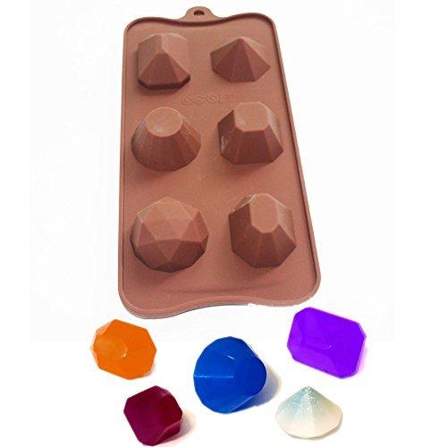 X-Haibei X-Haibei 3D Gem Cool Ice Cube Chocolate Soap Plaster Crayon Mold Silicone Party Maker Dia. 1inch, 1oz per cell