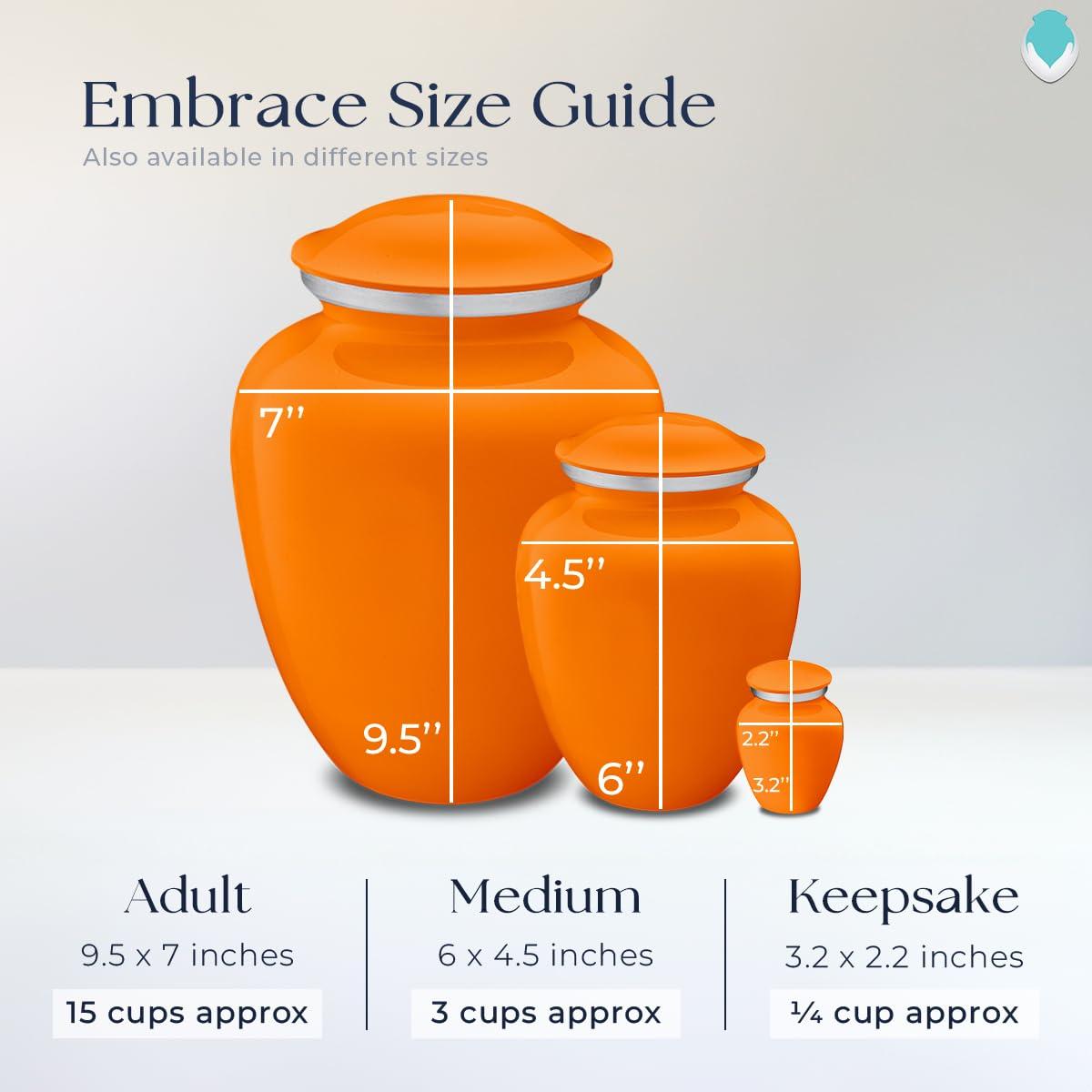 GetUrns Geturns Embrace Adult Personalized Fishing Cremation Urns for Human Ashes I Large Burnt Orange Funeral Urn for Men and Women I 200 lbs