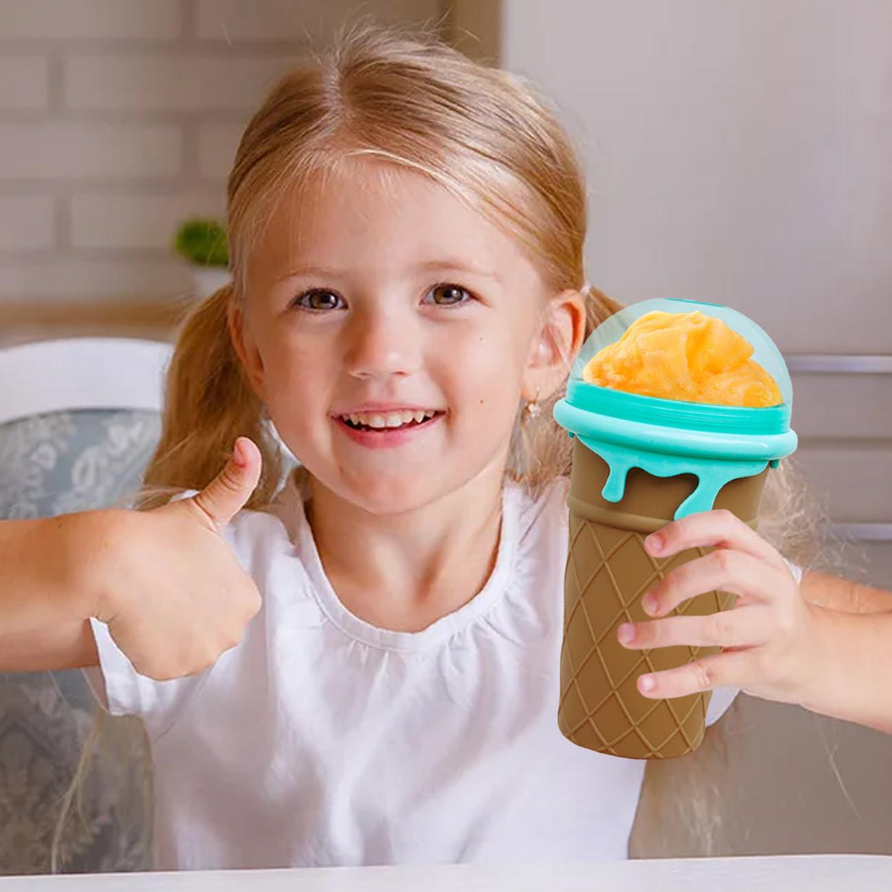 NUFR NUFR Slushie Maker, Large Capacity Magic Quick Frozen Smoothies Cup, Cooling Cup, Double Layer Squeeze Slushy Maker, Homemade Milk Shake Ice Cream Maker, DIY for Children and Family