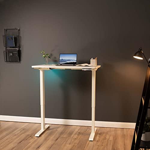 VIVO VIVO Electric Dual Motor Standing Desk Frame for 43 to 79 inch Table Tops, Frame Only, Ergonomic Standing Height Adjustable Base with Push Button Memory Controller, White, DESK-V122EW