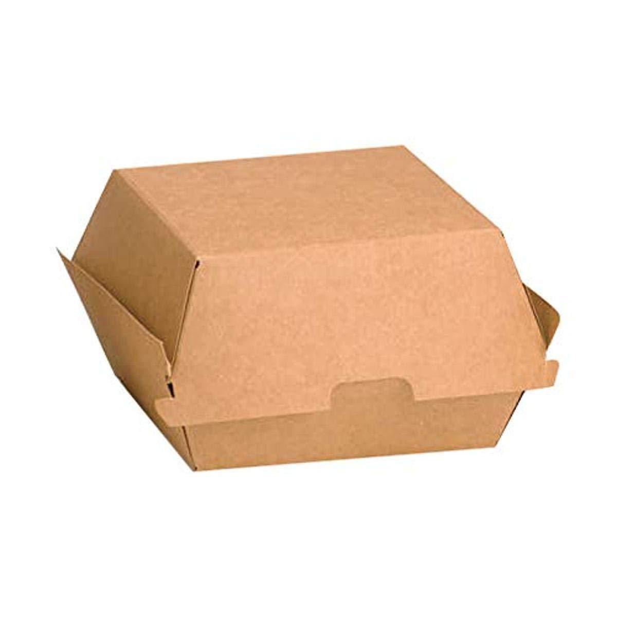 PacknWood PacknWood 210EATBUK90 - Kraft Mini Burger Box - Brown ToGo Burger Boxes - Cardboard Burger Boxes - Grease-Resistant and Biodegradable - Takeout Burger Boxes - (3.5 x 3.5 x 2\'\') (Case of 500)