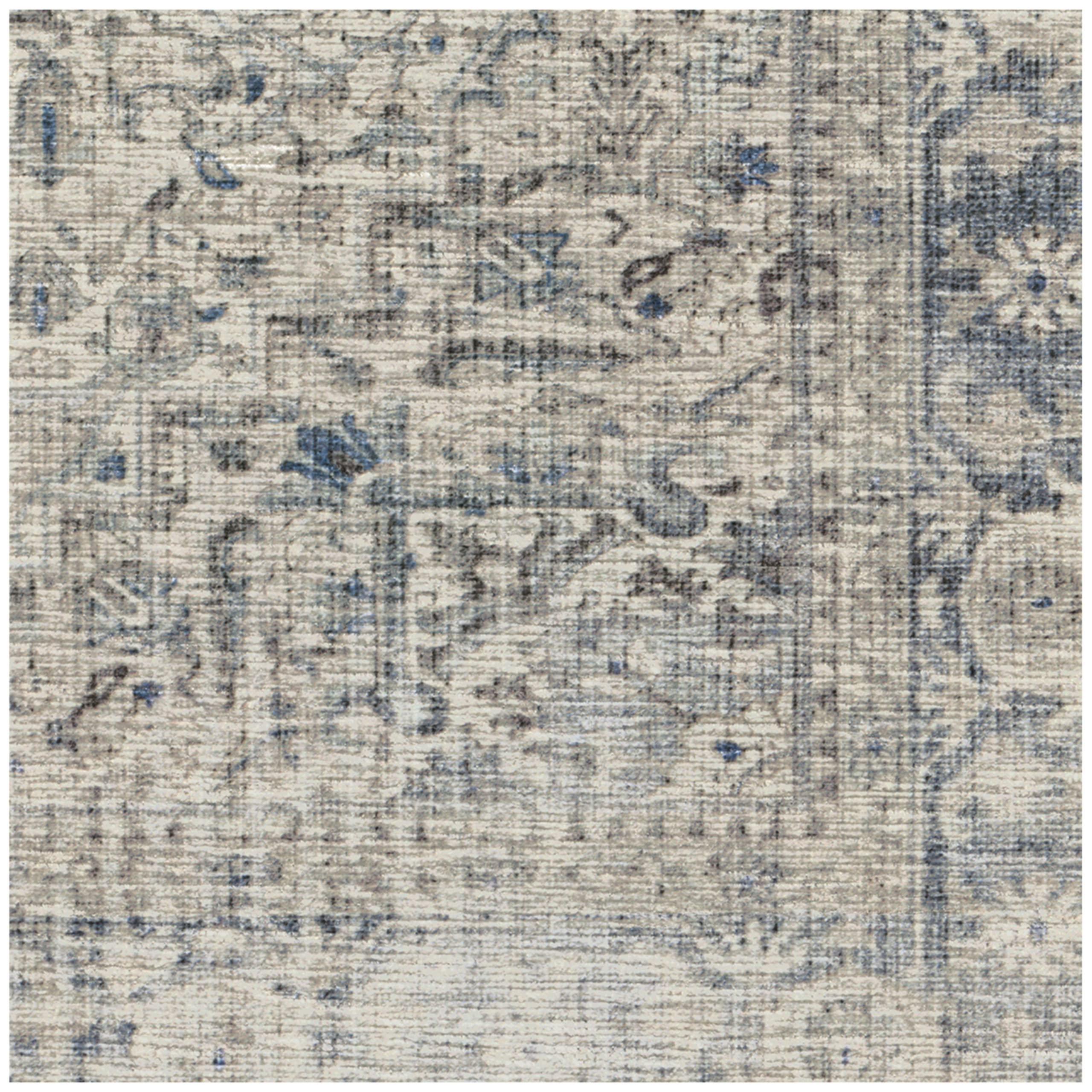 RUGGABLE Ruggable Washable 5x7 Area Rug, Kamran Blue Quartz, Premium Vintage Rugs for Living Room, Bedroom, Kitchen, Office, Classroom with Gripper Non Slip Pad