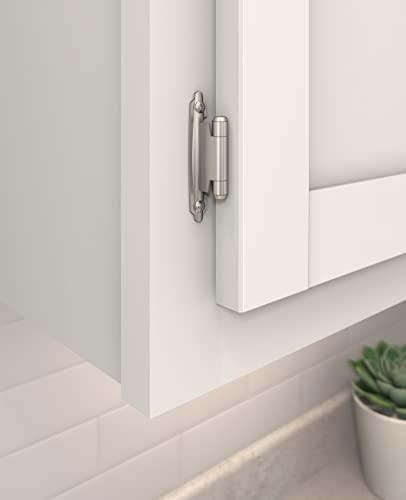 Amerock Amerock | Cabinet Hinge | Variable Overlay Hinge | Satin Nickel | 10 Pack | Self-Closing Hinge | Face Mount Hinge | Cabinet Door Hinge
