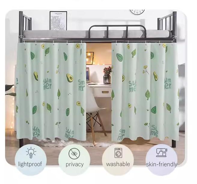 SIQITECHNO SIQITECHNO 2 Pieces Upper/Bottom Bunk Bed Curtains Dorm Home Blackout Privacy Bed Cloth Curtain Shading Breathable Dustproof Bed Canopy with Rope and Buckles for Kids Teen Loft Bed Single Sleeper