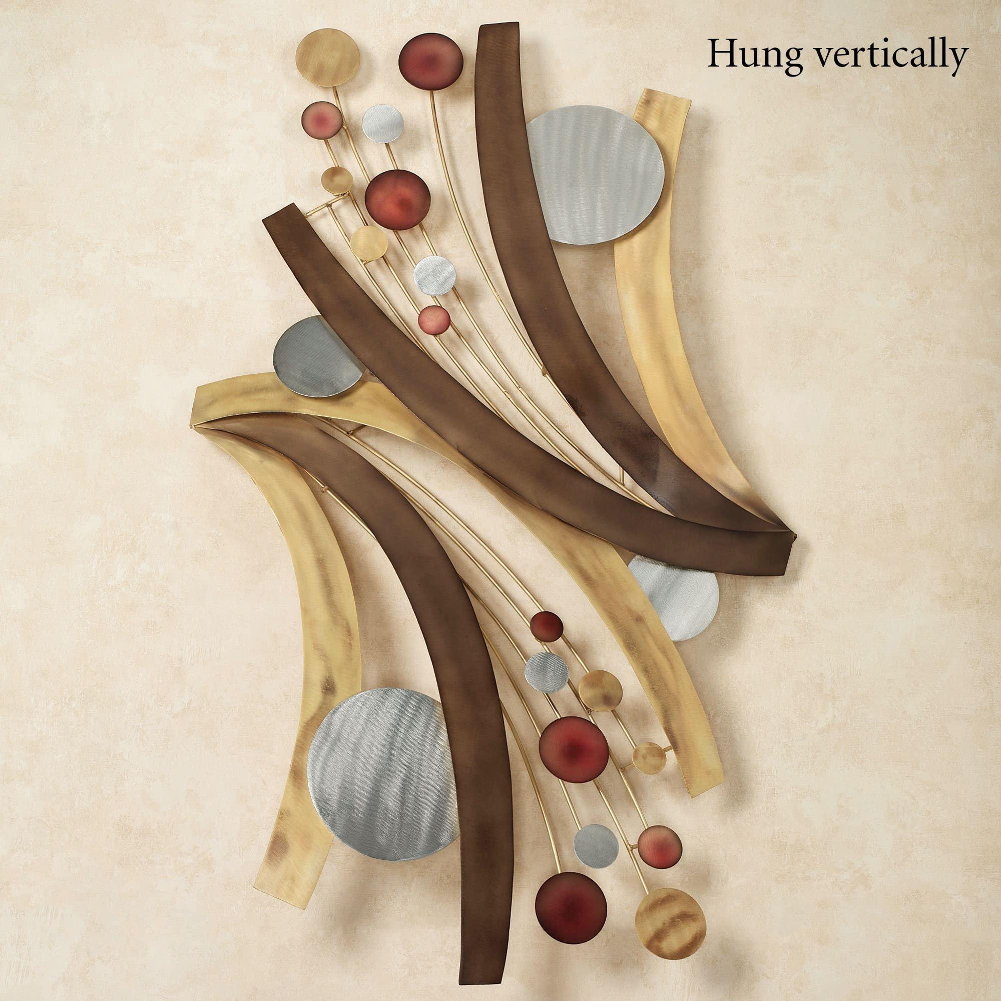 Touch of Class Touch of Class Influence Abstract Metal Wall Sculpture - Multi Metallic - Handcrafted Steel - Bronze, Gold, Silver, Copper - Contemporary Style Art - Circular Designs - Modern Decor for Bedroom