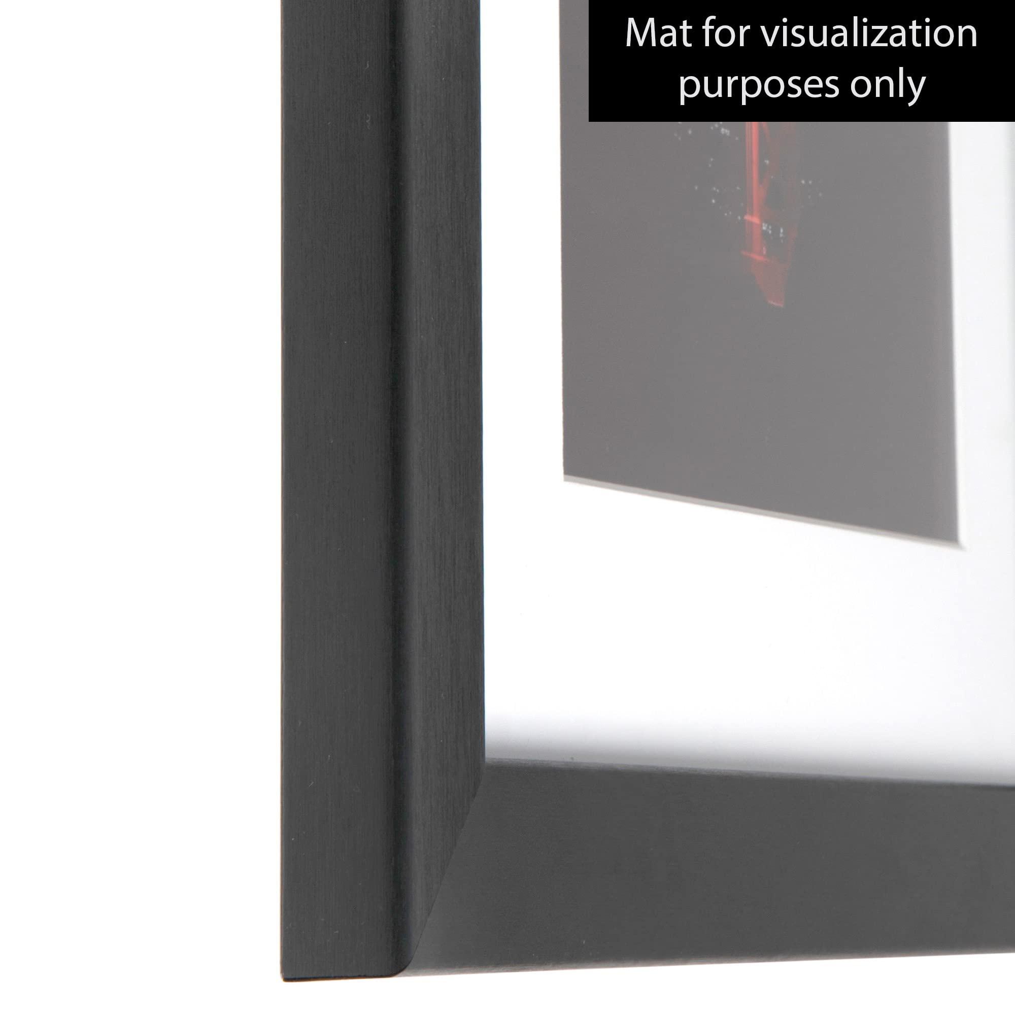 ArtToFrames ArtToFrames 17x25 Inch Black Picture Frame, This 1.25 Inch Custom MDF Poster Frame is Black Steel - Comes with Economy Acrylic and Corrugated Backing (2WOMBW26-469-17x25)