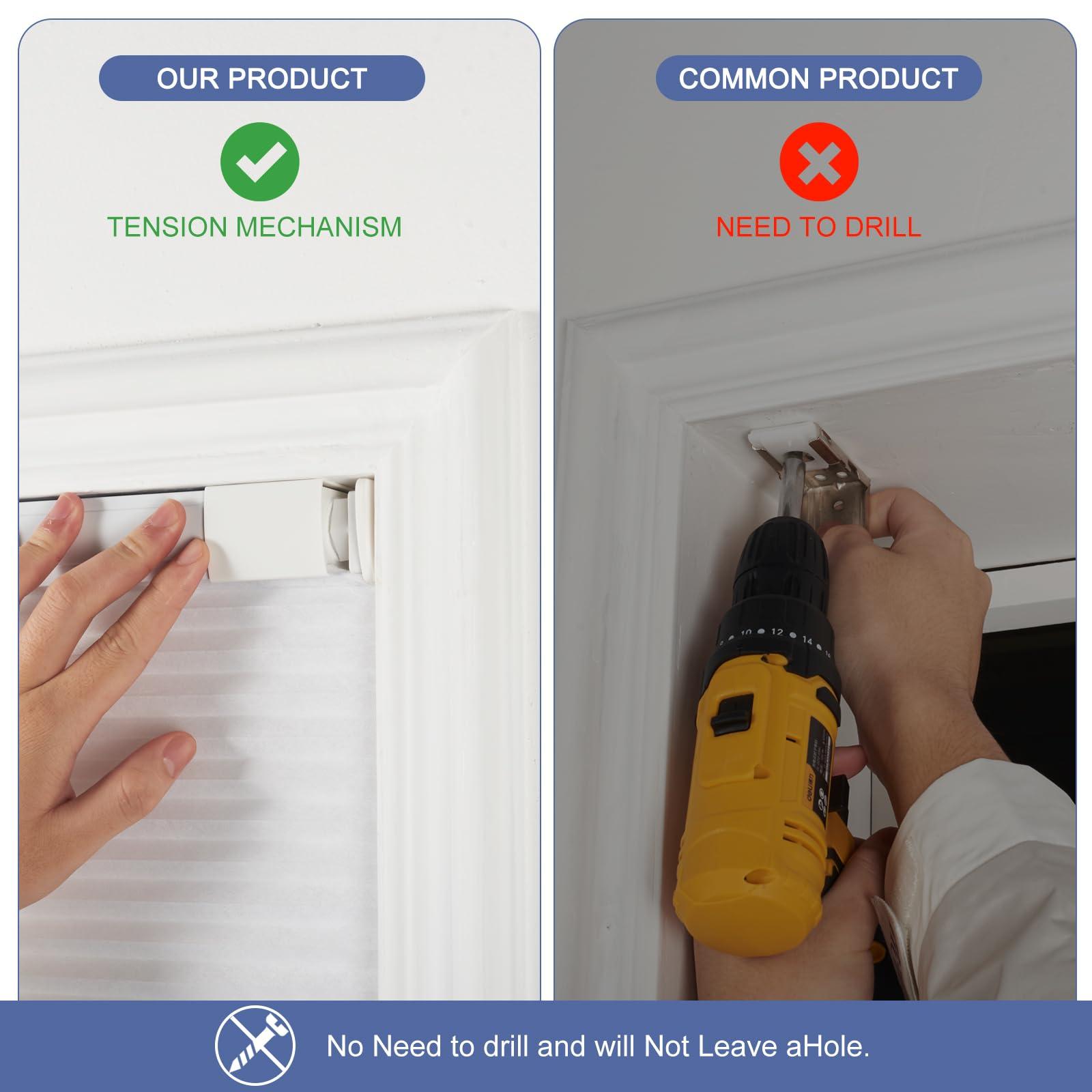 Sulugood Sulugood No Drill Blinds for Windows Blackout Cellular Shades Cordless No Tools Honeycomb Pull Down Blinds Easy Install No Screws Cellular Blinds for Room,Home,Office.Apricot yellow.28 W x 39" H