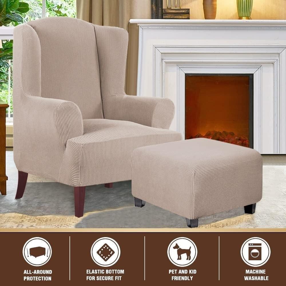 ZEaink Stretch Ottoman Cover Square 38x38 /36 X 36 Ottoman Slipcovers Furniture Protector Folding Storage Stool Furniture Protector Soft Slipcover Ottoman Cover Large Small With Elastic Bottom ( Color : #11