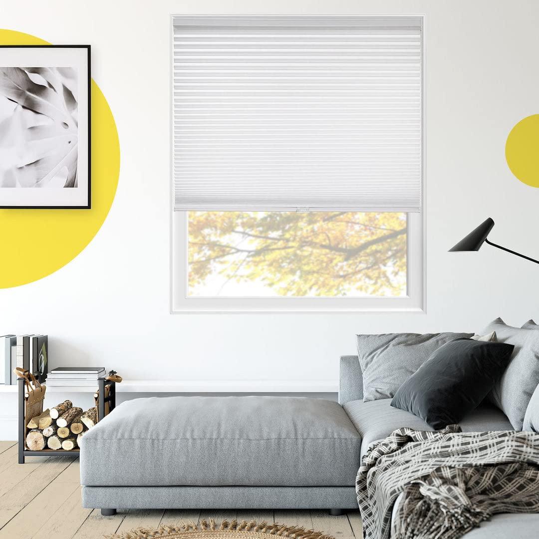 YELLOW BLINDS YELLOW BLINDS Cellular Shades, Window Blinds for Room, Window Coverings for Home Decor Series, Snow (Light Filtering), 25" W x 72" H