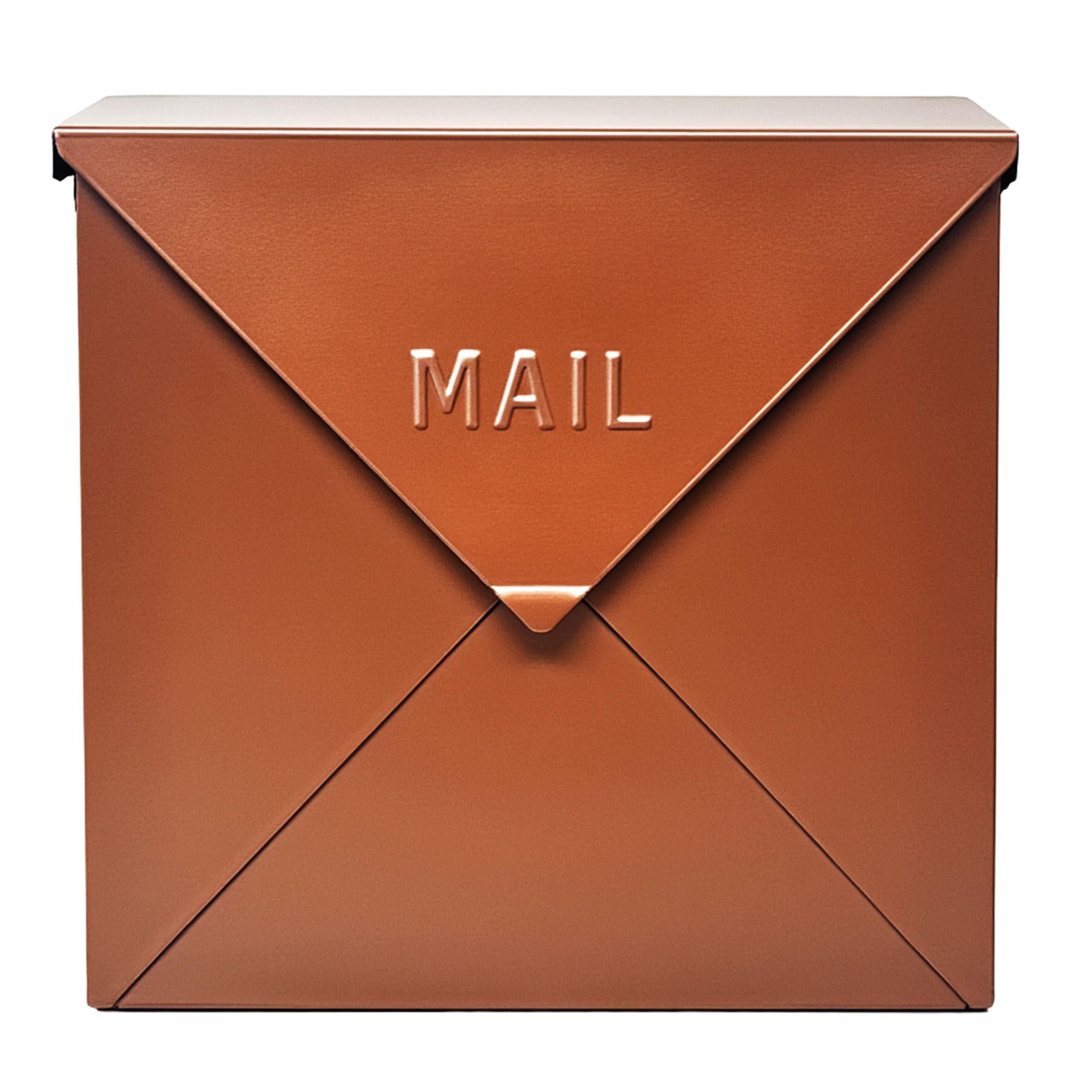 NACH NACH Mailboxes for Outside Wall Mount, 10 x 10 x 4 inch Copper Mail Boxes for House Outside, Waterproof Mailboxes for Outside - Chicago Style Mail Box