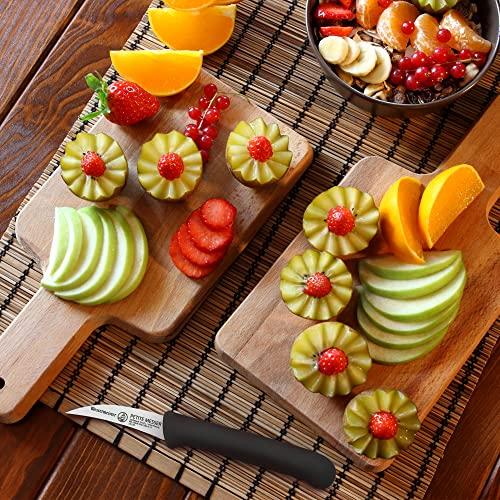 Messermeister Messermeister Petite Messer 2.5” Bird’s Beak Parer with Matching Sheath, Black - German 1.4116 Stainless Steel & Ergonomic Handle - Lightweight, Rust Resistant & Easy to Maintain