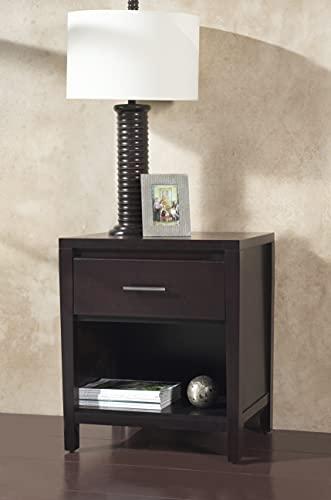 Modus Furniture Modus Furniture Solid Wood Nightstand, 1-Drawer, Nevis - Espresso