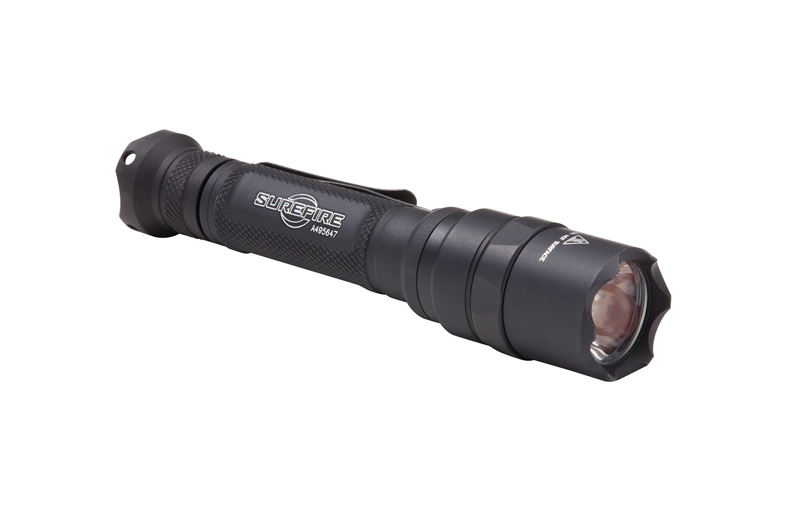 SureFire SureFire E2D Defender Ultra Dual-Output Flashlight with Dual-output tailcap click switch, Black