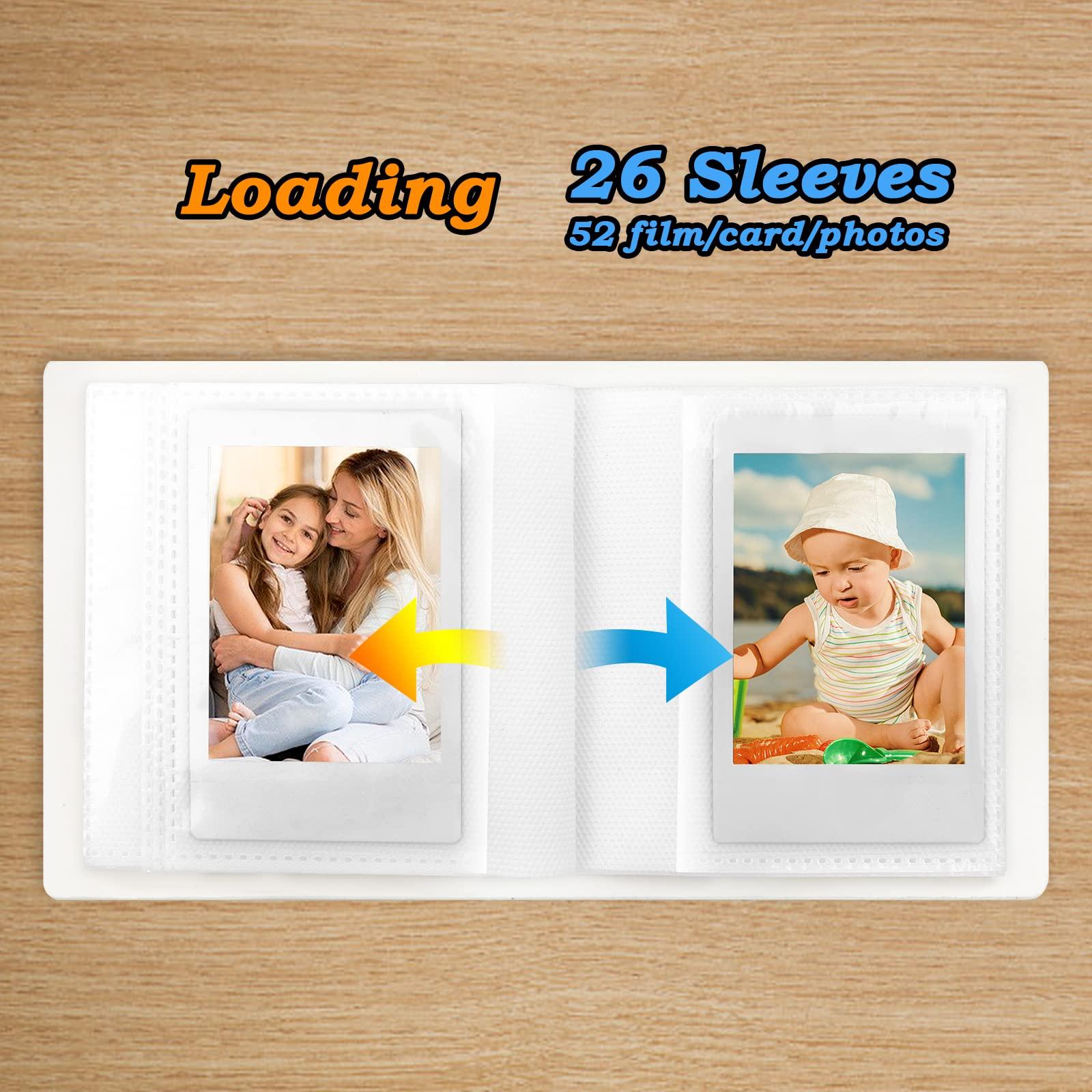 Ruibytree 52 Pockets Mini Photo Album for Fujifilm Instax Mini Instant Film, Polaroid Snap, Z2300, SocialMatic Instant Cameras & Zip Instant Printer (White, 1Pack)