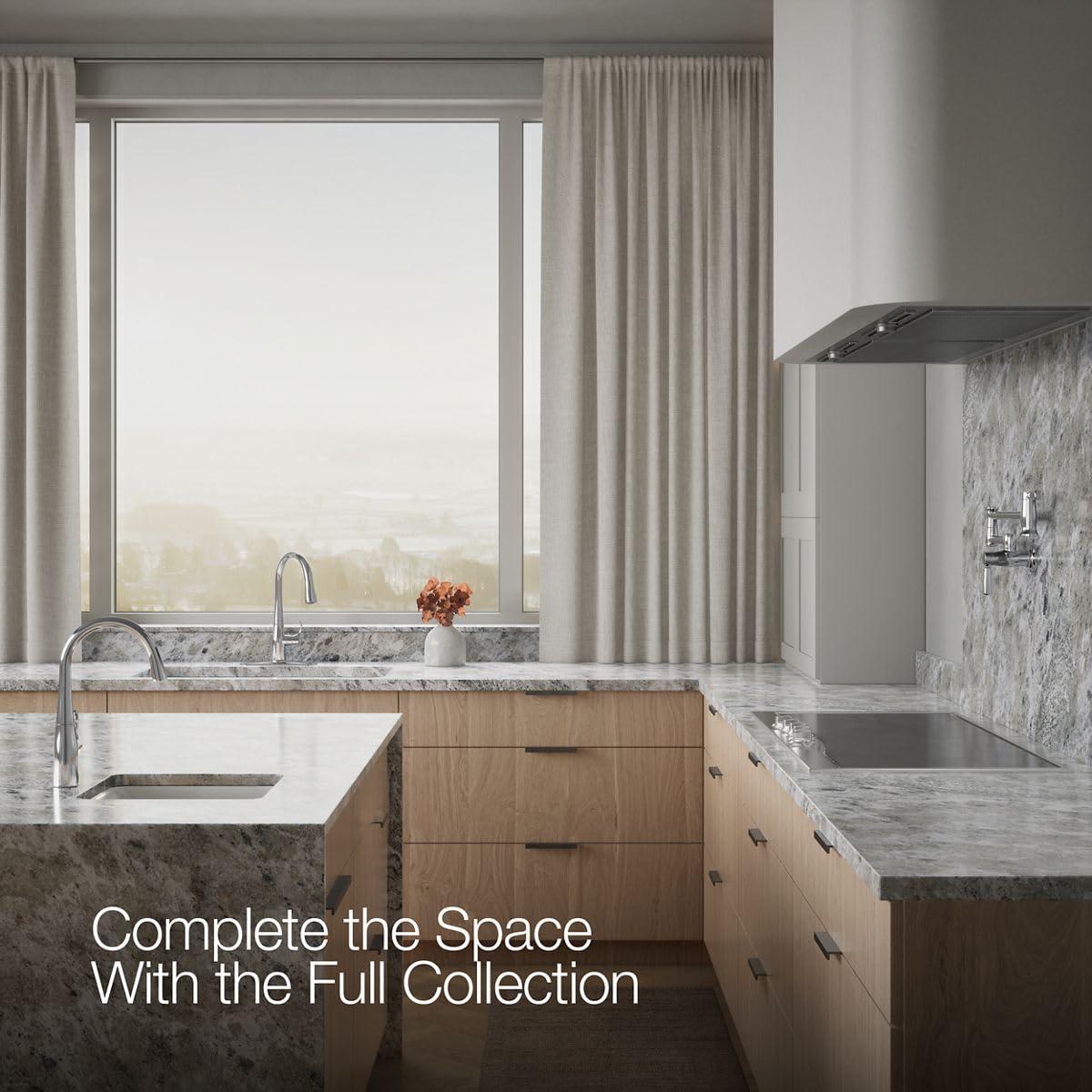 Kohler KOHLER 597-CP Simplice Pull Down Kitchen Faucet, 3-Spray Faucet, Kitchen Sink Faucet with Pull Down Sprayer, Polished Chrome