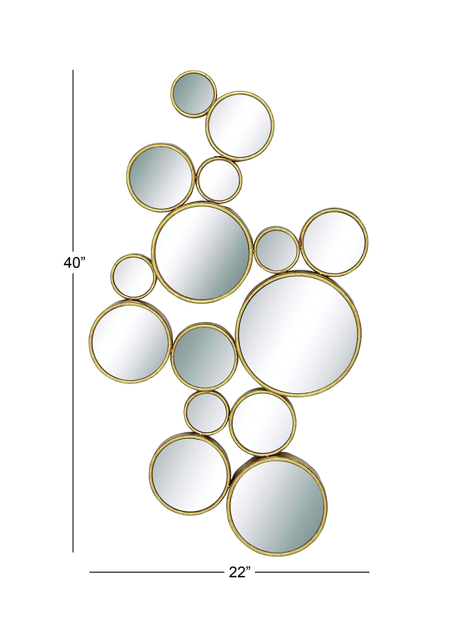 Deco 79 CosmoLiving by Cosmopolitan Metal Room Wall Mirror Bubble Cluster Entryway Mirror, Wall Mounted Mirror 22\" x 3\" x 40\", Gold