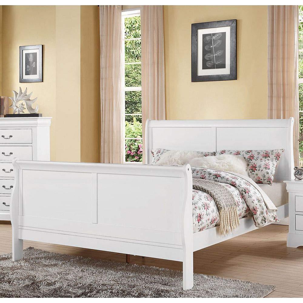 Knocbel Queen Bed Frame with Headboard, 34in Height Footboard and 3 Slats Support, Box Spring Required