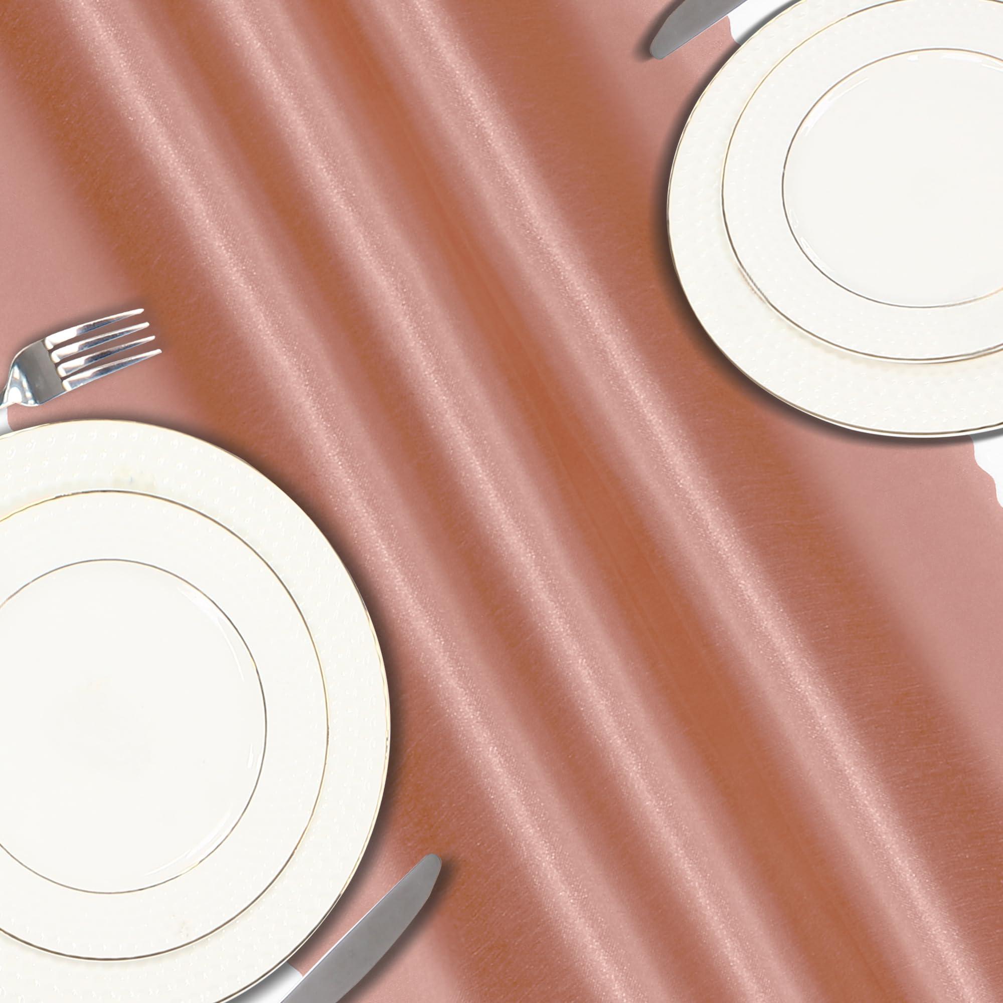 VACVELT VACVELT 6 Pack Satin Table Runners 12 x 72 Inches Long, Rose Gold Table Runners Wedding Table Runner Decorations, Bright Smooth Table Runners for Birthday Party Banquet Graduation Engagements