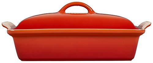 Le Creuset Le Creuset Stoneware Heritage Covered Rectangular Casserole, 4 qt. (12" x 9"), Flame