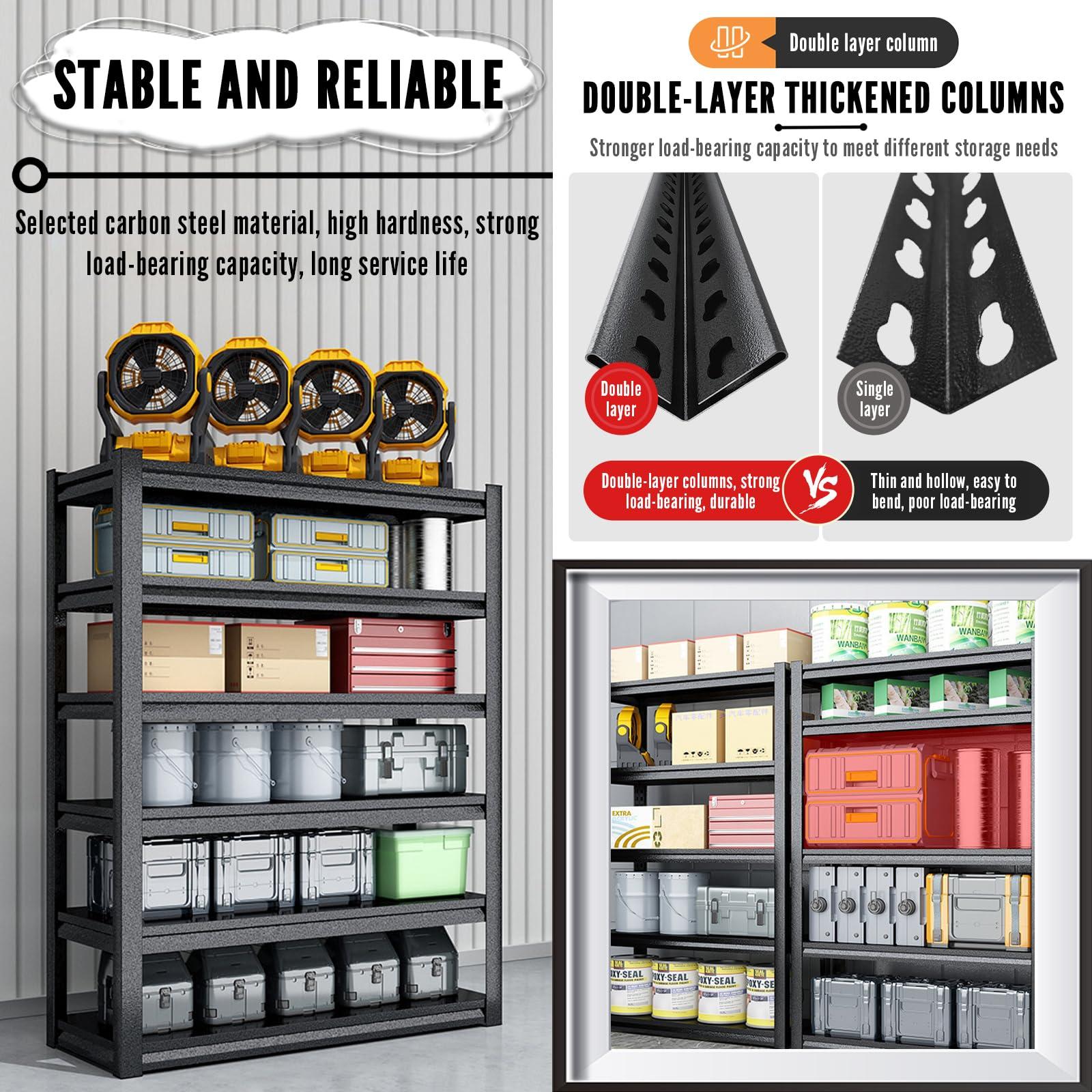 EQWZUPD EQWZUPD Garage Shelving, Garage Storage Shelves, Metal Shelving, Single Layer Can Bear 200kg, Adjustable Layer Height, Heavy Duty Shelving for Home, Garage, Supermarket, Warehouse, Kitchen