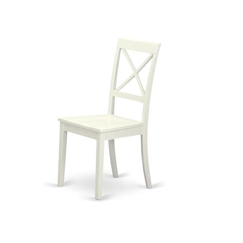 East West Furniture East West Furniture VABO5-LWH-W 5 Piece Kitchen Table Set for 4 Includes an Oval Dining Room Table with Butterfly Leaf and 4 Solid Wood Seat Chairs, 40x76 Inch, Linen White