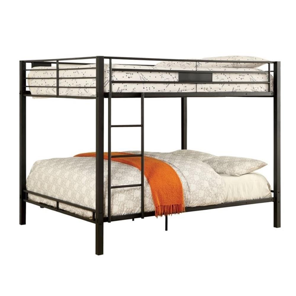 Furniture of America Furniture of America Rivell Metal Queen over Queen Bunk Bed in Black