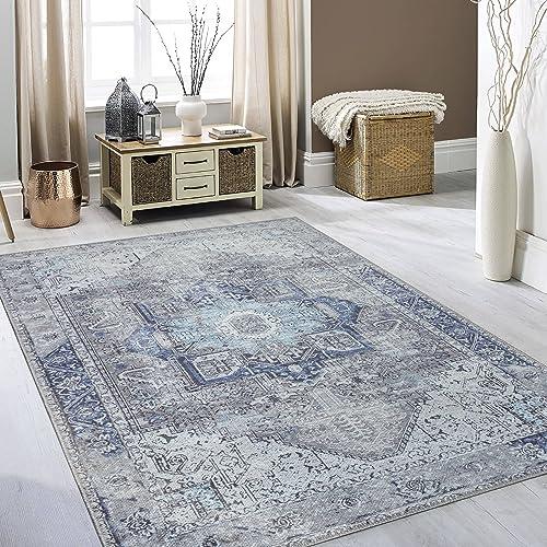 RugOver RugOver Machine Washable Area Rug, Pet-Friendly and Non-Slip Indoor Carpet for Kitchen, Bathroom, Living Room, Home Floor Decoration(Seal/Space, 6'3" x 9'6")
