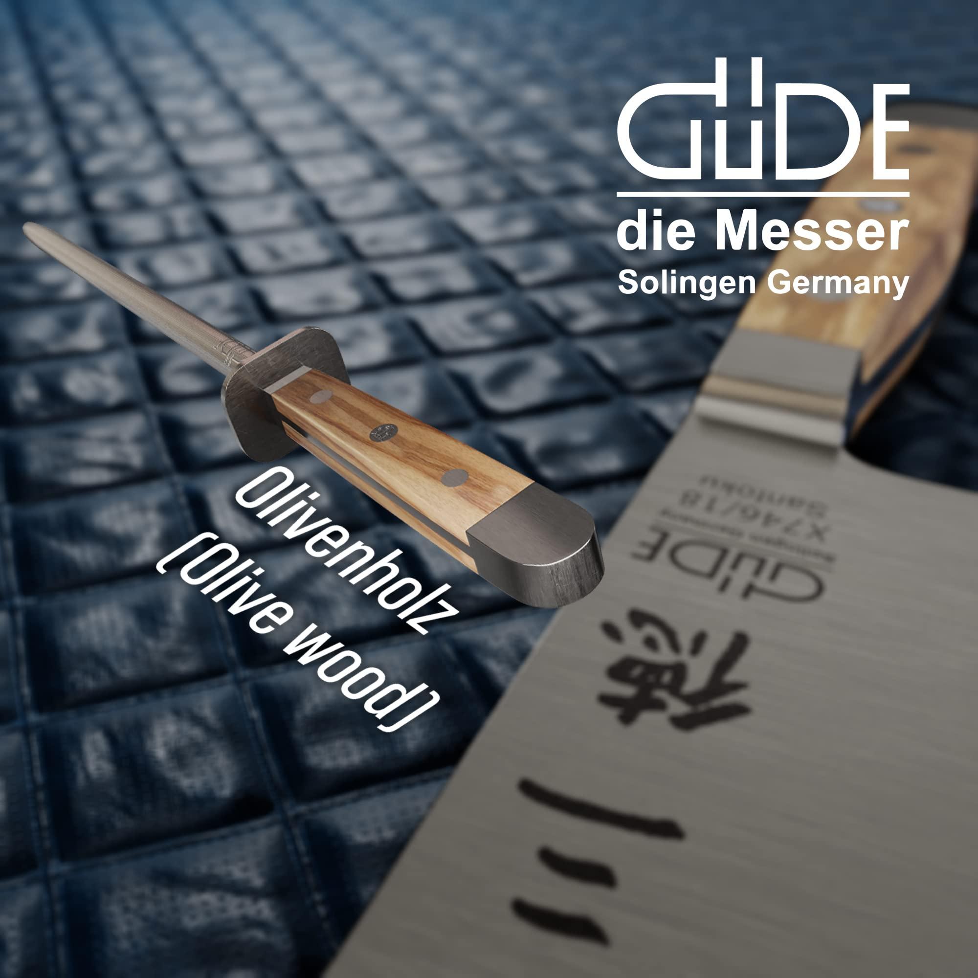 Güde Güde Alpha Olive Series Hand Forged Hand Sharpened Stainless Steel Olive-Wood Handle Sharpener, 10-Inch