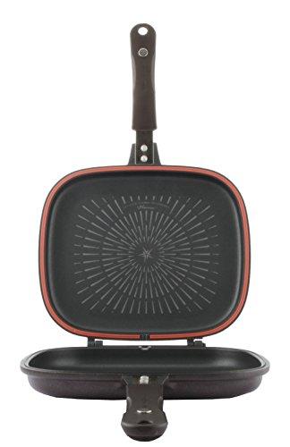 Happycall Happycall Titanium Nonstick Double Pan, Omelette Pan, Flip Pan, Square, Dishwasher Safe, PFOA-free, Brown (Standard)