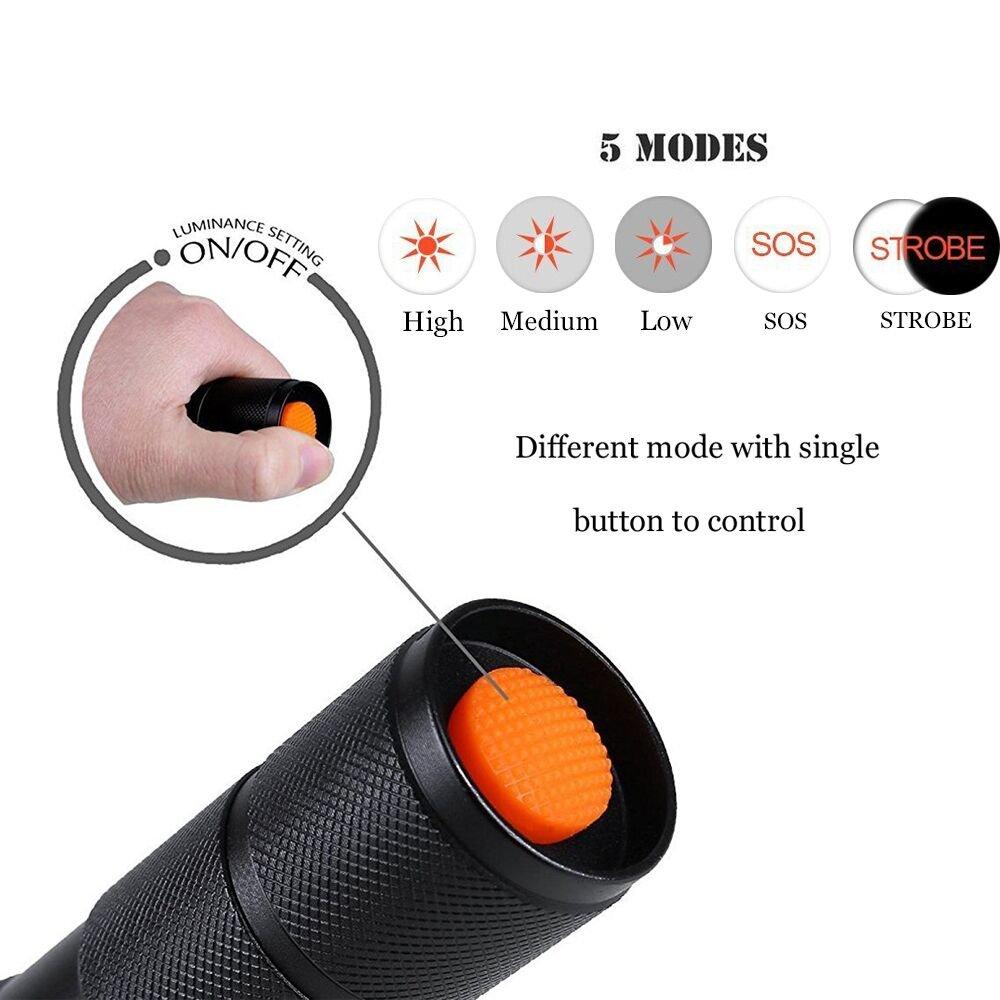 AuKvi AuKvi TC1200 Tactical Flashlight 3000 Lumens Zoomable 5 Modes for Hurricane Camping Hiking etc (2-Pack)