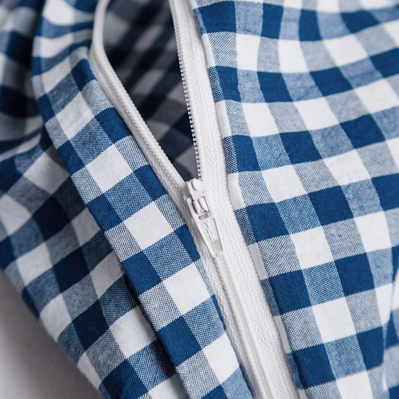 SUSYBAO SUSYBAO Royal Blue Gingham Duvet Cover King 100% Washed Cotton Blue Plaid Duvet Cover 3 Pcs Set 1 Vintage Grid Checkered Duvet Cover with Zipper Ties 2 Pillowcases Blue White Gingham Bedding Set