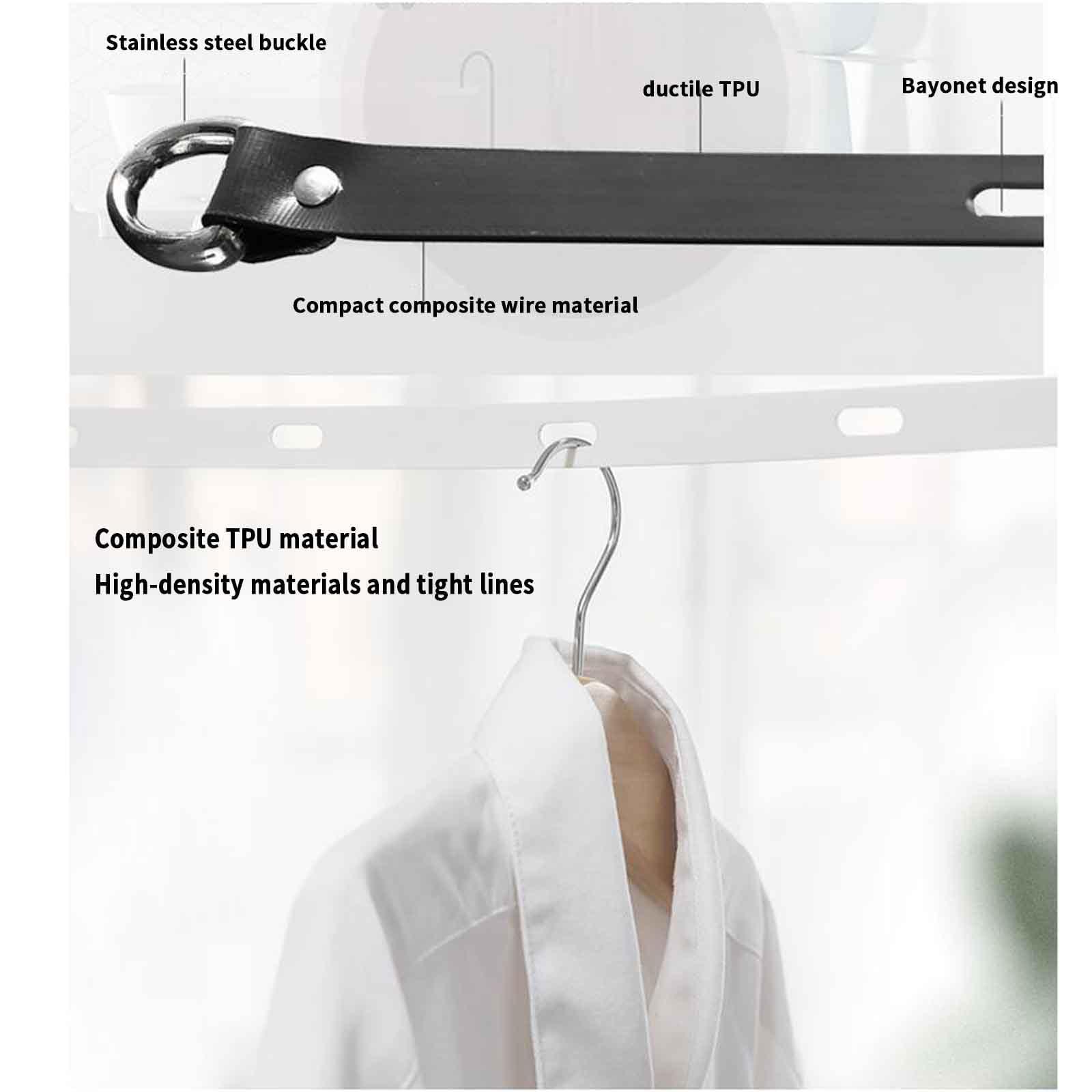 JUSHZ Retractable Washing Line Rope Clotheslines Clothesline Clothes Line for Outdoors Clothes Lines for Outside Rotary Heavy Duty Adjustable Windproof Anti-Slip Drying Quilt Indoor (4.2m,Black)