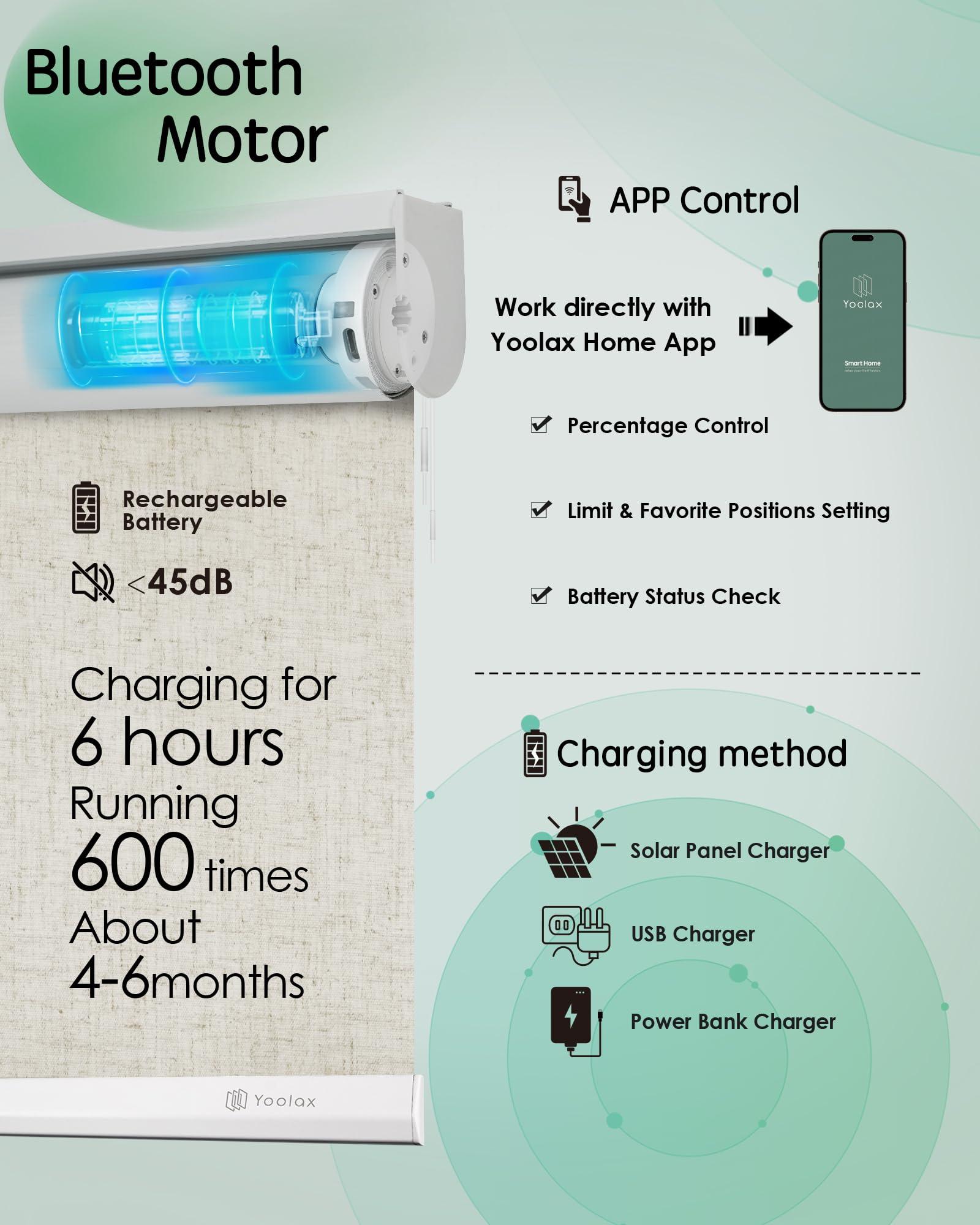 Yoolax Yoolax Motorized Blinds, Blackout Motorized Roller Shades for Indoor Windows, Cordless Automatic Shades Roller Window Blinds App Control for Bedroom Living Room Office(Artisan Beige, 29" W x 72" H)