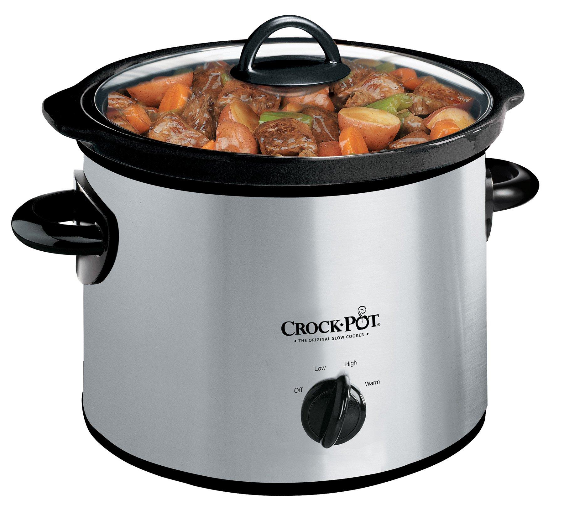 Crock-Pot Crockpot Manual 3-Quart Slow Cooker, Silver