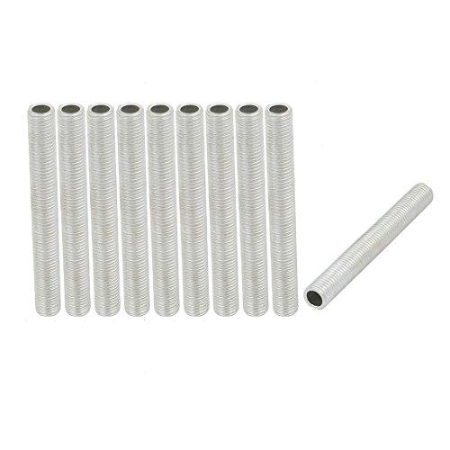 uxcell uxcell Lamp Pipe Nipple, M8 Thread 65mm Length Hollow Lamps Repair Part Hardware for Lamp Lights, Zinc Plated Silver Tone, Pack of 10
