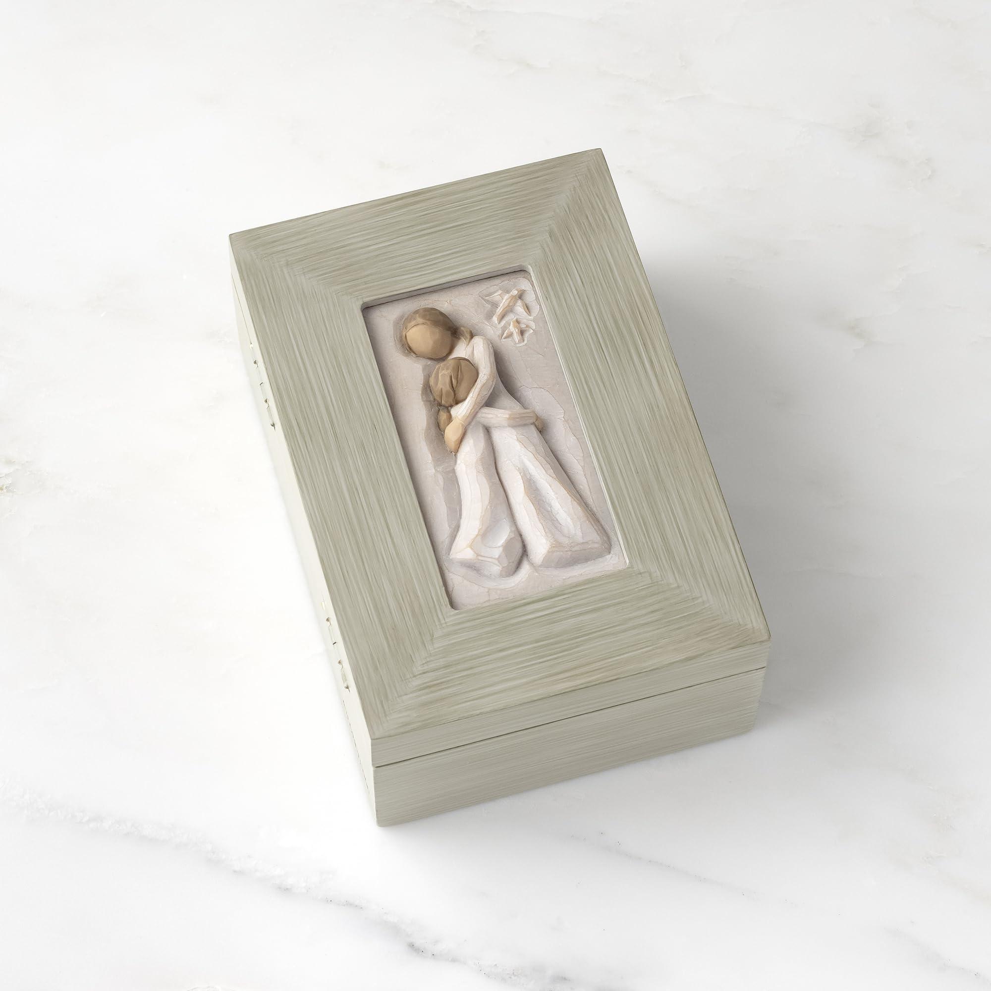 Willow Tree Willow Tree Mother and Daughter, Protect and cherish, give wings to fly, A Message of Family Love and Support, Wood Box to hold Jewelry and Keepsakes, Sculpted Hand-Painted Memory Box